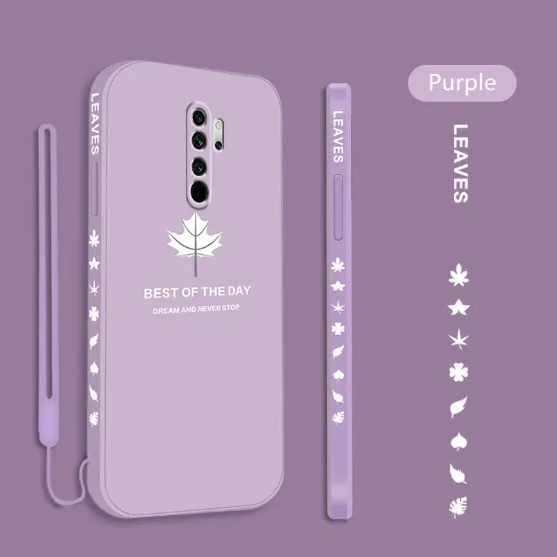 Frosted Ultra-thin Maple Leaf Shell Lanyard Phone Case - Bellarte Enchanté Frosted Ultra-thin Maple Leaf Shell Lanyard Phone Case